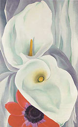 Calla Lilies With Red Anemone 1928 By Georgia O'Keeffe