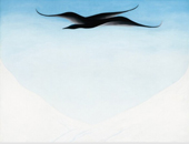 A Black Bird With Snow Covered Red Hills 1946 By Georgia O'Keeffe