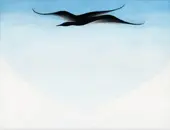 A Black Bird With Snow Covered Red Hills 1946 By Georgia O'Keeffe