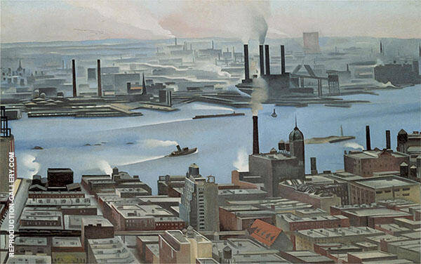East River From Both Story Of Shelton Hotel 1928 | Oil Painting Reproduction