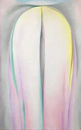 Grey Line With Lavender And Yellow 1923 By Georgia O'Keeffe