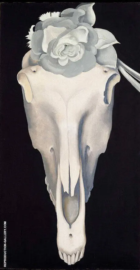 Horses Skull On Black 1931 A By Georgia O'Keeffe