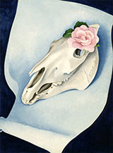 Horses Skull With Pink Rose 1931 By Georgia O'Keeffe