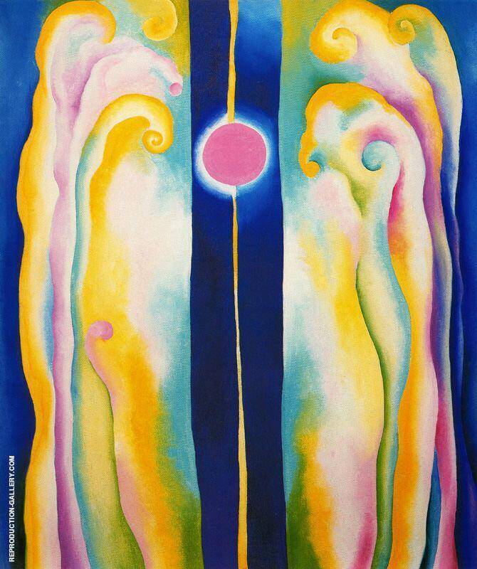 Pink Moon And Blue Lines 1923 | Oil Painting Reproduction