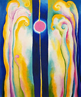 Pink Moon And Blue Lines 1923 By Georgia O'Keeffe