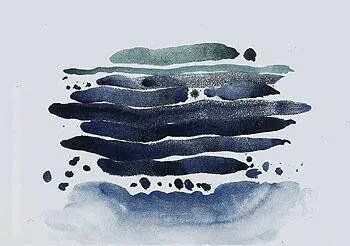 Blue And Green Lines With Wash 1976 By Georgia O'Keeffe