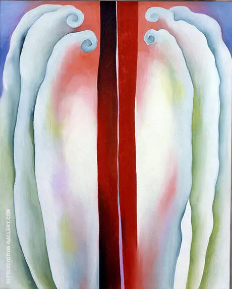 Red Lines Blue And Red Lines 1923 By Georgia O'Keeffe