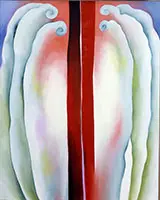 Red Lines Blue And Red Lines 1923 By Georgia O'Keeffe