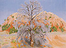 Dead Tree With Pink Hill 1945 By Georgia O'Keeffe