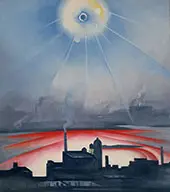 East River c1927 No 1 By Georgia O'Keeffe