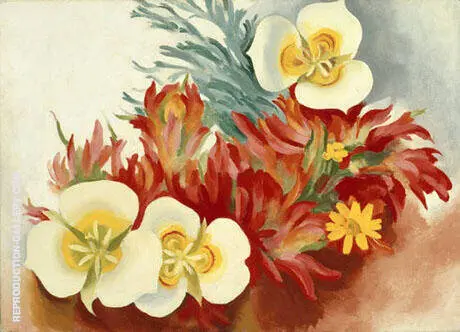 Mariposa Lilies And Indian Paintbrush 1941 By Georgia O'Keeffe