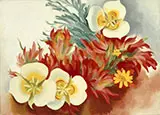 Mariposa Lilies And Indian Paintbrush 1941 By Georgia O'Keeffe
