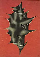 Holly Leaf on Red Background 1928 By Fernand Leger
