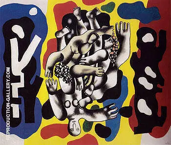 Divers on a Yellow Background 1941 By Fernand Leger