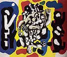 Divers on a Yellow Background 1941 By Fernand Leger