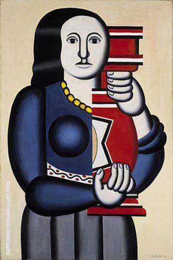 Woman Holding Vase 1927 by Fernand Leger | Oil Painting Reproduction