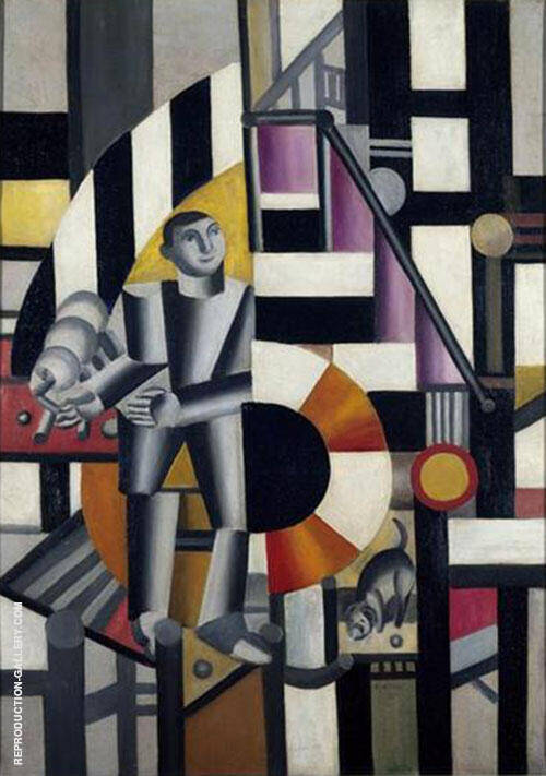 Man with a Pipe c1918 by Fernand Leger | Oil Painting Reproduction