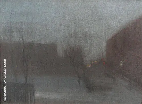 Nocturne Trafalgar Square Chelsea Snow 1876 By James McNeill Whistler