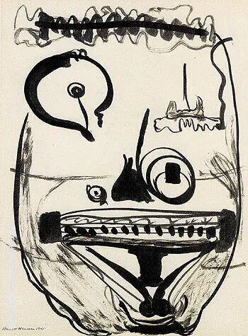 Untitled 1945 6 By Barnett Newman