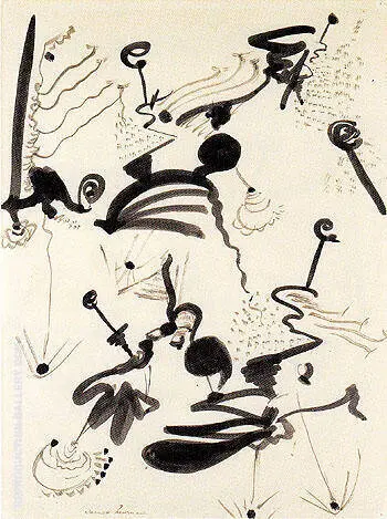 Untitled 1945 7 By Barnett Newman