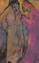 Two Women Brown and Red By Emil Nolde