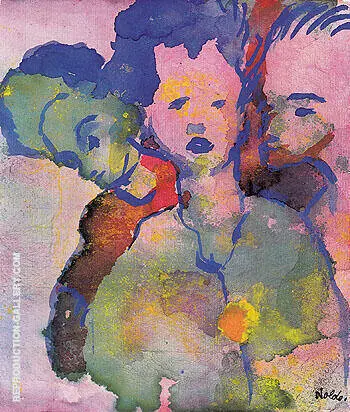 Three Young Women By Emil Nolde