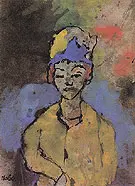 Woman in a Blue Hat By Emil Nolde
