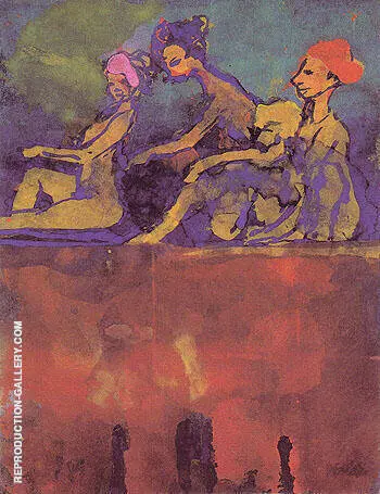 Scene with Four Figures By Emil Nolde