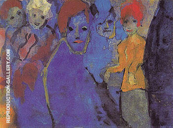 Men and Women Blue and Red by Emil Nolde | Oil Painting Reproduction