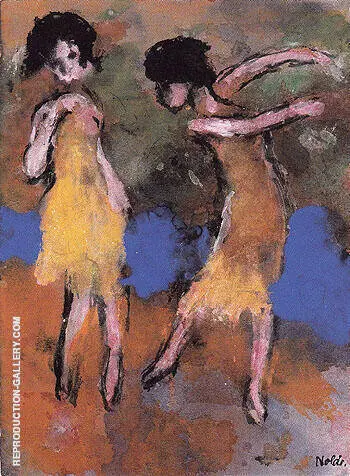 Two Dancing Girls By Emil Nolde