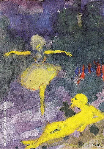 Dancer and Reclining Man By Emil Nolde
