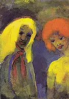 Two Women Yellow and Red Hair By Emil Nolde