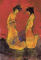 Two Women in Long Gowns By Emil Nolde