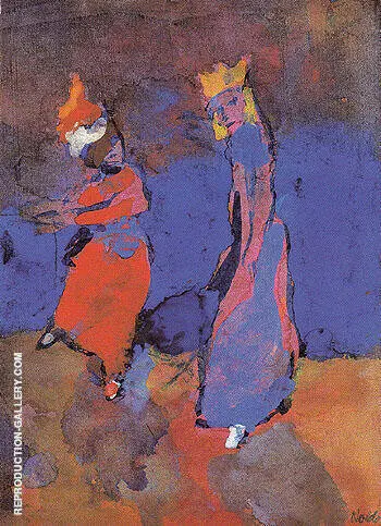 King and Dancing Woman By Emil Nolde