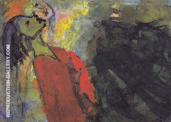 Figures Craning their Necks by Emil Nolde | Oil Painting Reproduction