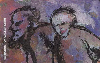 Old Couple in Dark Light Twilight By Emil Nolde
