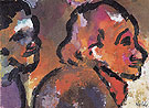 Two Heads in Profile By Emil Nolde