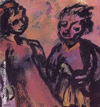 Couple Reddish Brown By Emil Nolde