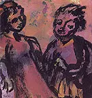 Couple Reddish Brown By Emil Nolde