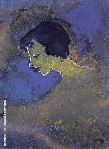 Young Woman in Profile By Emil Nolde