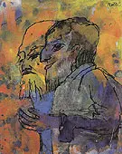 Two Bearded Old Men in Profile By Emil Nolde
