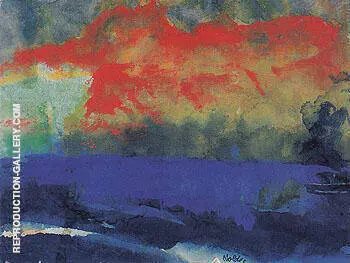 Blue Sea and Red Clouds By Emil Nolde