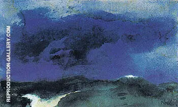 Green Sea with Blue Cloud By Emil Nolde