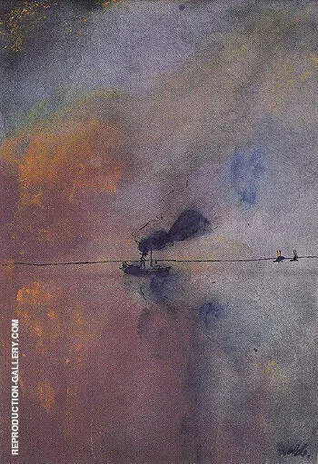 Quiet Sea with Steamer By Emil Nolde