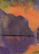 Cliff by the Sea in Evening Light By Emil Nolde