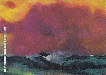 Sea with Red Sky By Emil Nolde