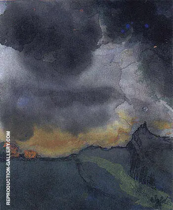 Mountain Landscape with Dark Clouds By Emil Nolde