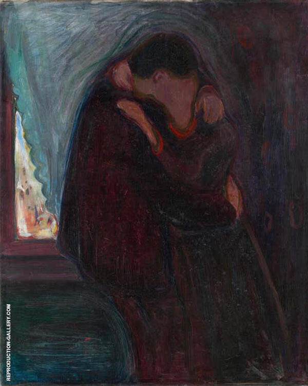 The Kiss 1897 by Edvard Munch | Oil Painting Reproduction