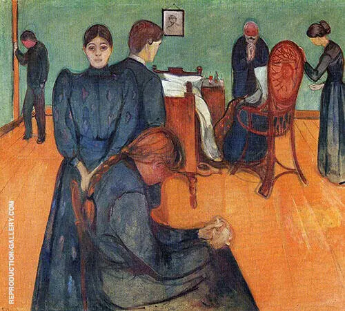 Death in The Sick Room c1893 By Edvard Munch