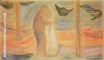 Couple on The Shore from The Reinhardt Frieze c1906 By Edvard Munch